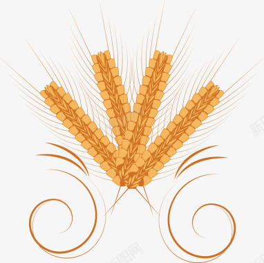 农作物金色麦穗图标图标