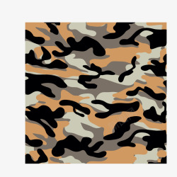 军事迷彩布纹橘色黑色素材