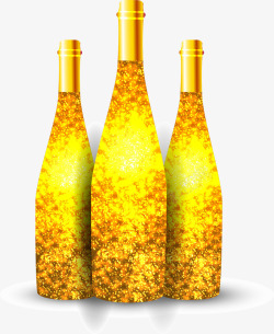 创意金黄酒瓶素材