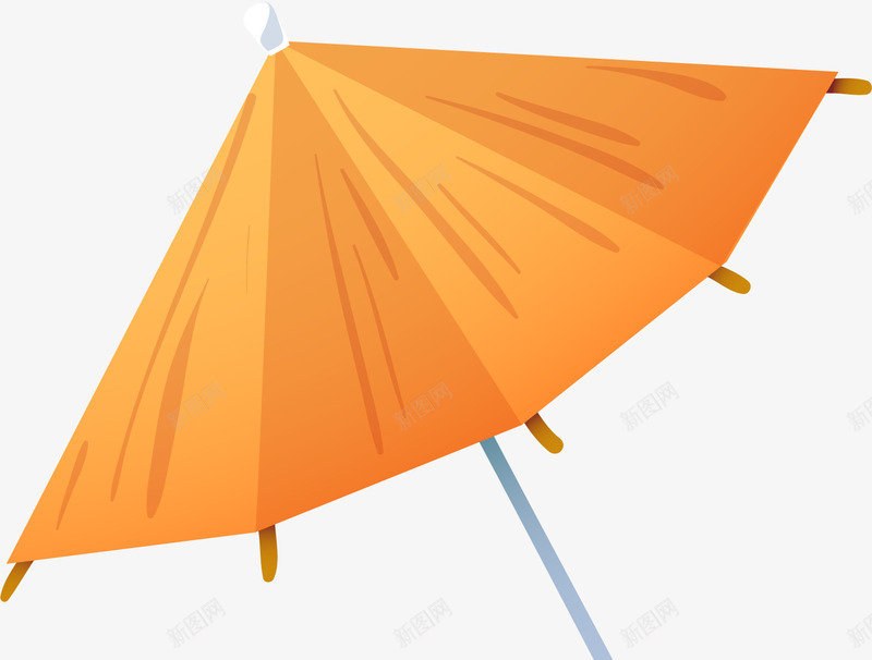 卡通黄色雨伞png免抠素材_88icon https://88icon.com 伞柄 免抠PNG 卡通 简约 线条 雨伞 黄色