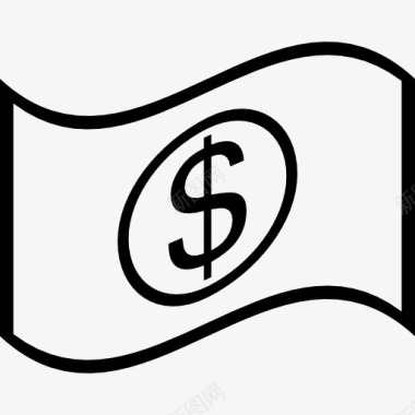 一美元的钞票图标图标