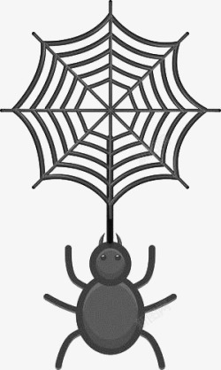 黑色手绘蜘蛛网丝素材