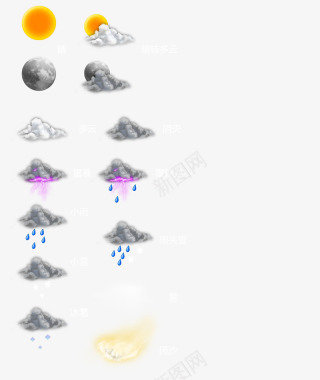 下雨的天气图标图标