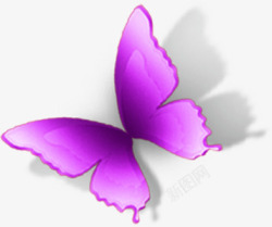 紫色手绘创意蝴蝶造型素材