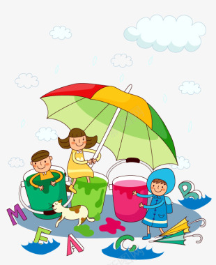天气预报图标一家人撑伞图标图标