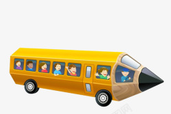 充满童趣遐想充满童趣的铅笔公交车高清图片