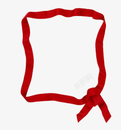 红色丝带边框素材
