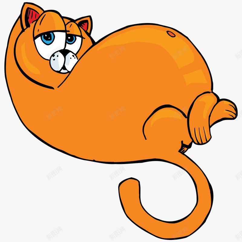 慵懒的猫咪png免抠素材_88icon https://88icon.com 动物 卡通动物 姿势动作 宠物 家养猫咪 手绘平面 橘色猫咪