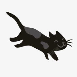 卡通可爱黑色的猫咪矢量图素材