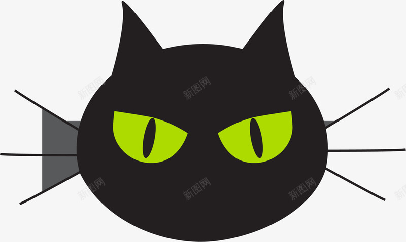 黑色卡通猫咪png免抠素材_88icon https://88icon.com 万圣节 卡通动物 可爱 恐怖猫咪 简约野猫 装饰图案 黑色猫咪