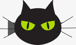 恐怖野猫黑色卡通猫咪高清图片