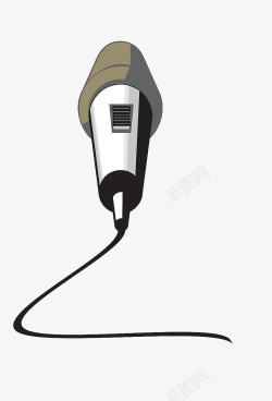 手绘有线话筒素材