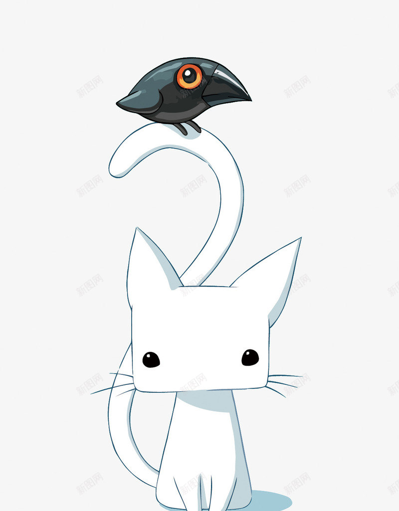 猫咪和乌鸦矢量图eps免抠素材_88icon https://88icon.com PNG图片 PNG图片素材 PNG素材 PNG素材免费下载 乌鸦 卡通 猫咪 矢量图