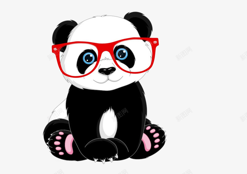 可爱熊猫png免抠素材_88icon https://88icon.com 卡通 可爱 熊猫 眼镜 素材