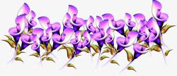 创意海报卡通紫色喇叭花素材