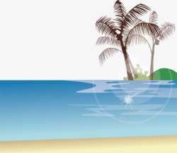 大海椰树矢量图素材