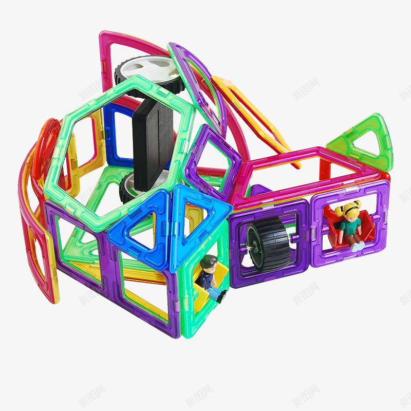 益智拼接磁力片png免抠素材_88icon https://88icon.com 塑料玩具 塑料磁力片 多种玩法 磁力片