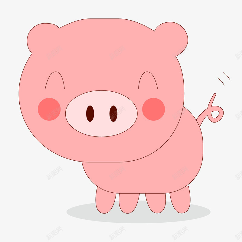 一只粉色的卡通小猪矢量图ai免抠素材_88icon https://88icon.com 动物 卡通 可爱动物 小猪 微笑 童话世界 粉色的 矢量图