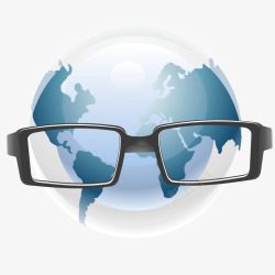 蓝色地球科技黑色眼镜素材