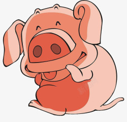 耳朵耷拉粉色小猪高清图片