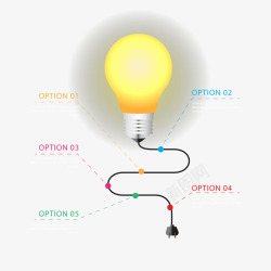 矢量白炽灯插头灯泡PPT图标高清图片
