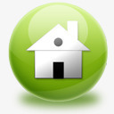 house绿色回家房子球形图标集图标