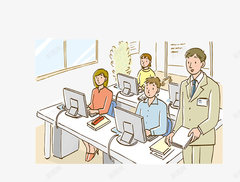 手绘老师上课png免抠素材_88icon https://88icon.com 开学 教室 教师