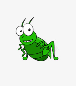 绿色的小蚂蚱卡通形象素材