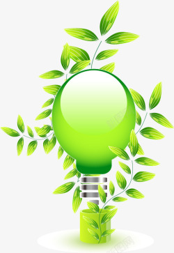 节能环保的绿色灯泡素材
