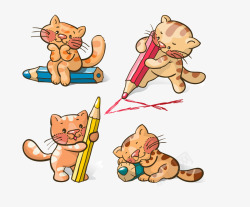 可爱卡通猫咪玩耍矢量图素材