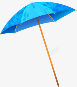 小清新蓝色雨伞素材
