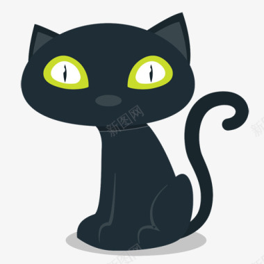 猫咪印花黑猫图标图标