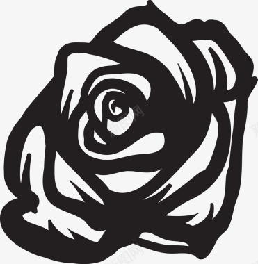 线描卡通玫瑰花图标图标