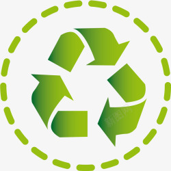 绿色回收徽章标志素材