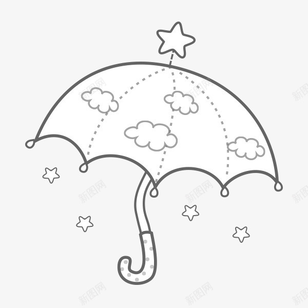 手绘雨伞png免抠素材_88icon https://88icon.com 弧形伞边 手绘图 星星 生活用具 遮阳伞 遮风 雨伞
