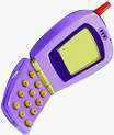 紫色卡通手绘手机造型素材