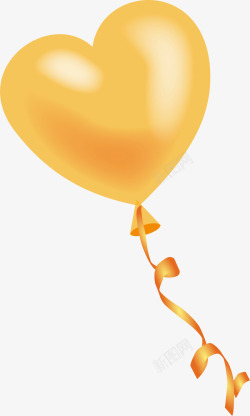 唯美黄色爱心气球素材