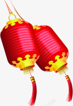 红色质感中国风格灯笼造型素材