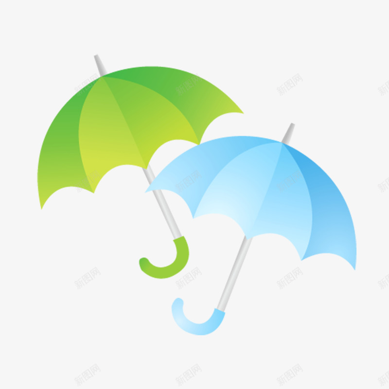 雨伞图案矢量图eps免抠素材_88icon https://88icon.com 绿色 蓝色 雨伞 矢量图