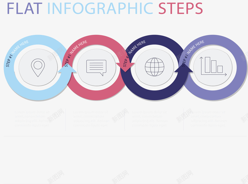 彩色环形箭头图表矢量图ai免抠素材_88icon https://88icon.com 信息图表 商务图表 环形箭头 矢量png 箭头 箭头图表 矢量图