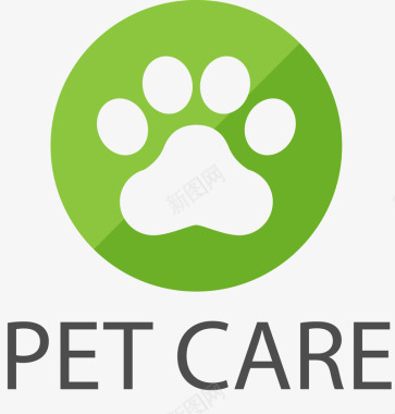 猫脚印绿色宠物诊所LOGO图标图标