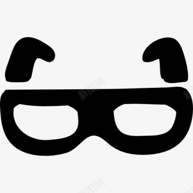手绘兔眼睛眼镜手绘工具图标图标