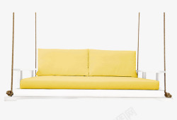 黄色舒适床家具素材