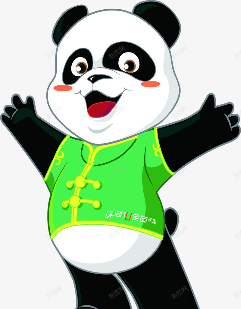 卡通可爱的的中国熊猫png免抠素材_88icon https://88icon.com 中国 卡通 唐装 形象 熊猫