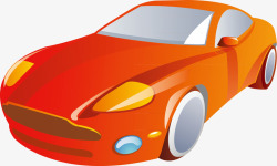 小汽车装饰橘色素材