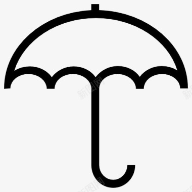 云彩雨伞图标图标