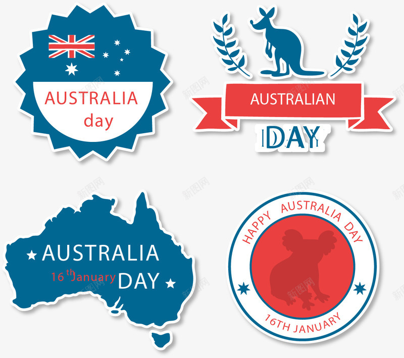 澳大利亚地图节日海报png免抠素材_88icon https://88icon.com 地图 澳大利亚 矢量素材 考拉 节日徽章 袋鼠