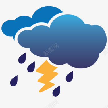 牧场气候雷阵雨图标图标