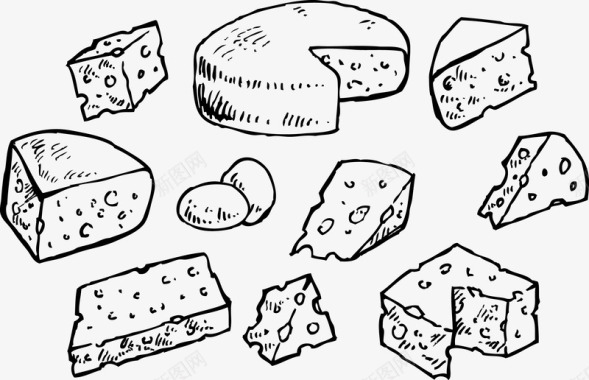白色甜品奶酪矢量图图标图标