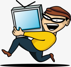 偷盗偷盗电视矢量图高清图片